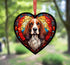 Basset Hound Stained Glass Effect Heart Suncatcher